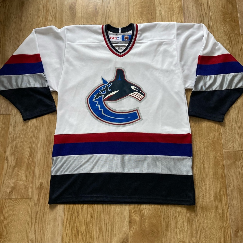 NHL CCM "Vancouver Canucks" White Orca Men's  Hockey Jersey